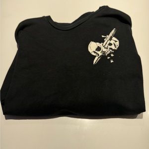 All Saints Men’s Crewneck Sweatshirt. Skull graphic on front and back. Small.